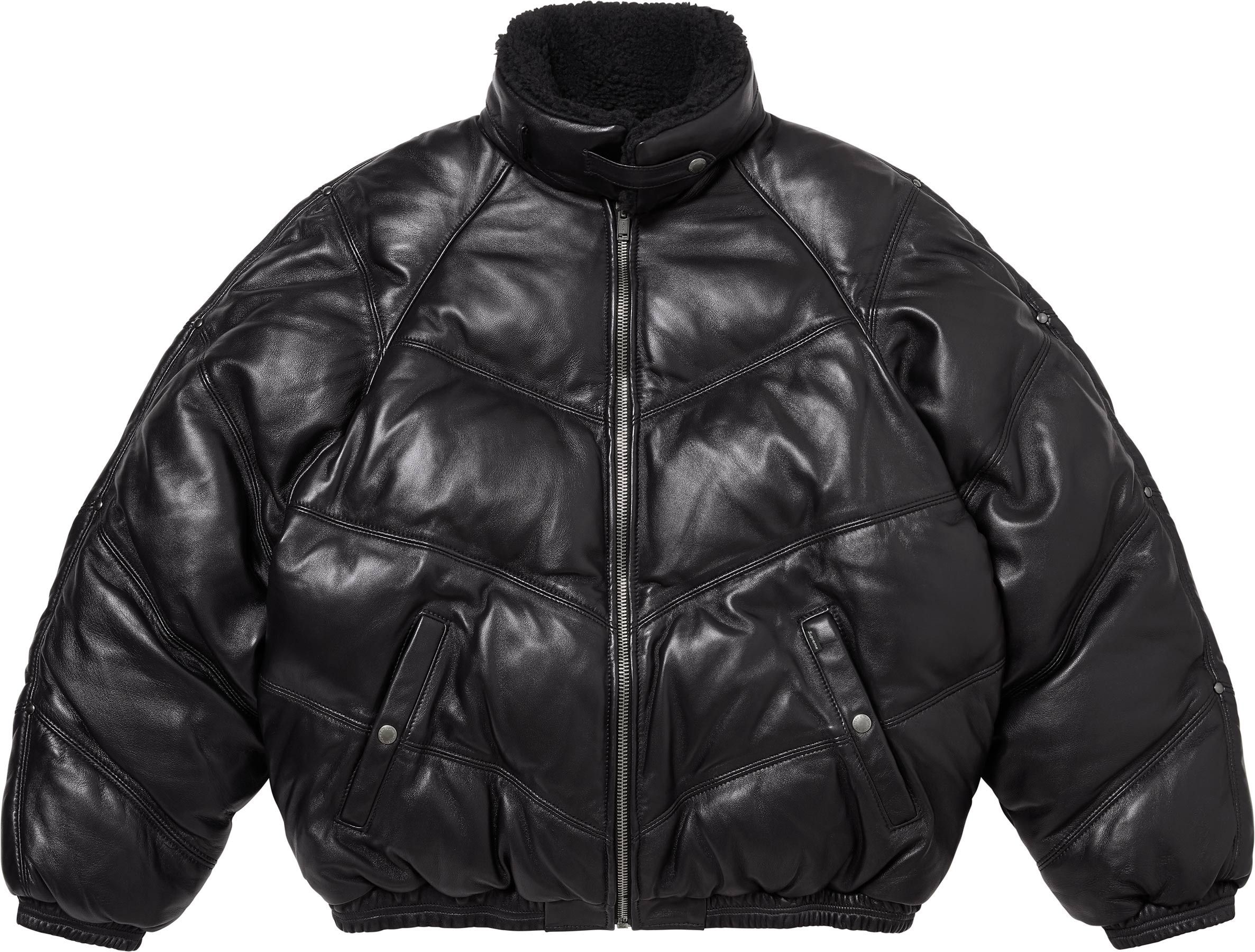 Supreme®/Schott® Chevron Leather Down Puffer Jacket view 23